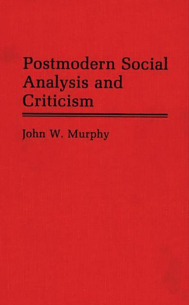 Produktbild: Postmodern Social Analysis and Criticism