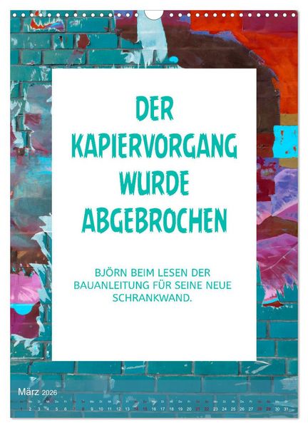 Produktbild: Lach du nur! - Flotte Spr&uuml;che schnell erkl&auml;rt (Wandkalender 2026 DIN A3 hoch), CALVENDO Monatskalender