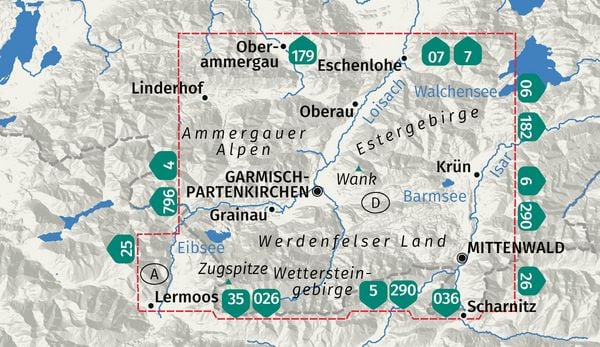 Produktbild: KOMPASS Wanderkarte 790 Garmisch-Partenkirchen, Mittenwald 1:35.000