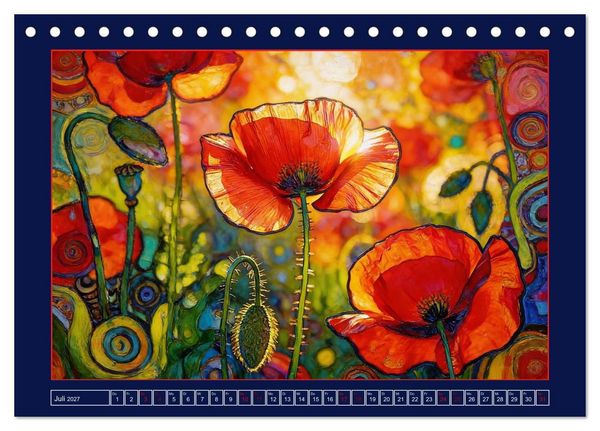 Produktbild: Bl&uuml;ten im verspielten Jugendstil (Tischkalender 2027 DIN A5 quer), CALVENDO Monatskalender