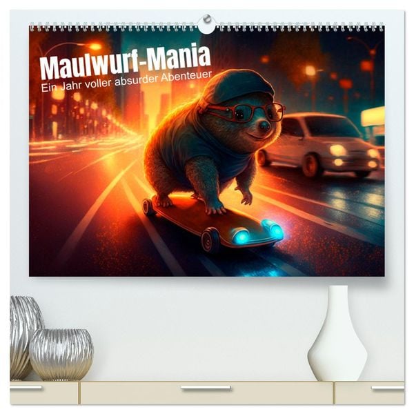 Maulwurf Mania Ein Jahr voller absurder Abenteuer (hochwertiger Premium Wandkalender 2025 DIN A2 quer), Kunstdruck in Ho