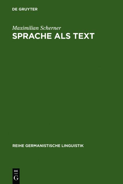 Produktbild: Sprache als Text