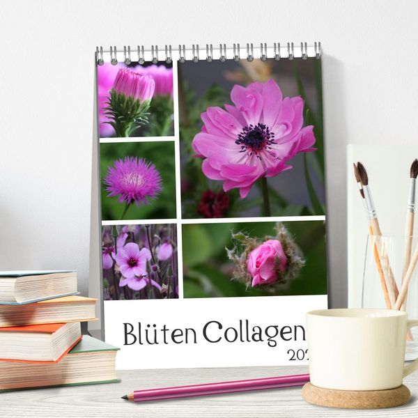 Produktbild: Bl&uuml;ten Collagen (Tischkalender 2026 DIN A5 hoch), CALVENDO Monatskalender