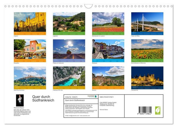 Produktbild: Quer durch S&uuml;dfrankreich (Wandkalender 2026 DIN A3 quer), CALVENDO Monatskalender