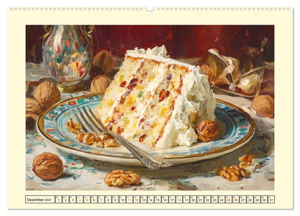 Produktbild: Pattiserie und Pinsel. Tortentr&auml;ume in kunstvoller &Ouml;loptik (hochwertiger Premium Wandkalender 2027 DIN A2 quer), Kunstdruck in Hochglanz