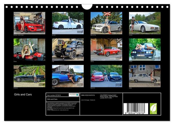 Produktbild: Girls and Cars (Wall Calendar 2026 DIN A4 landscape), CALVENDO 12 Month Wall Calendar