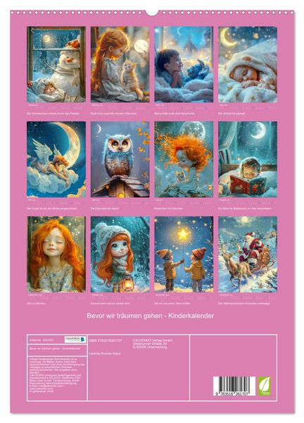 Produktbild: Bevor wir tr&auml;umen gehen - Kinderkalender (hochwertiger Premium Wandkalender 2026 DIN A2 hoch), Kunstdruck in Hochglanz