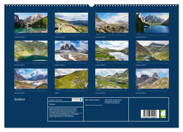 Produktbild: S&uuml;dtirol (hochwertiger Premium Wandkalender 2027 DIN A2 quer), Kunstdruck in Hochglanz