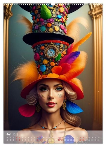 Produktbild: H&uuml;te - fantasievoll und verr&uuml;ckt (hochwertiger Premium Wandkalender 2026 DIN A2 hoch), Kunstdruck in Hochglanz