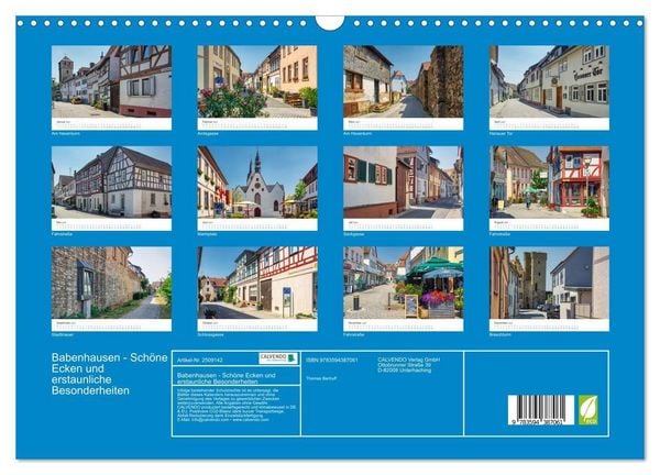 Produktbild: Babenhausen - Sch&ouml;ne Ecken und erstaunliche Besonderheiten (Wandkalender 2027 DIN A3 quer), CALVENDO Monatskalender