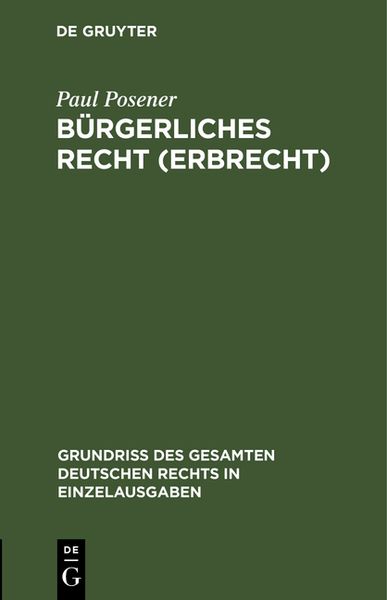 Produktbild: B&uuml;rgerliches Recht (Erbrecht)