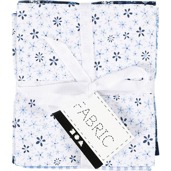 Produktbild: Creativ Company Patchwork-Stoff, Gr&ouml;&szlig;e 45x55 cm, 100 g, Blau, 4 Stk/ 1 B&uuml;ndl.