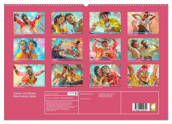 Produktbild: Feiern und Musik - Beschwingt dabei (hochwertiger Premium Wandkalender 2026 DIN A2 quer), Kunstdruck in Hochglanz