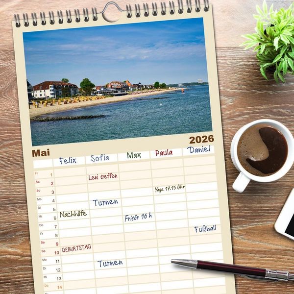 Produktbild: Familienplaner 2026 - Fotospots in Deutschland mit 5 Spalten (Wandkalender, 21 x 45 cm) CALVENDO