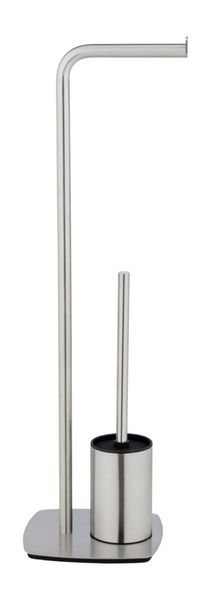 Produktbild: Stand WC-Garnitur Mod. Iria, Edelstahl matt, mit WC-Papierrollenhalter und WC-B&uuml;rste