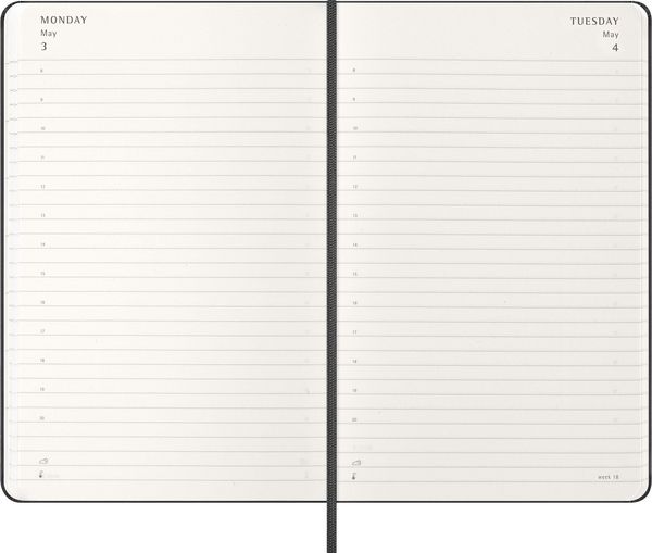 Produktbild: Moleskine 12 Monate Tageskalender 2027, Large/A5, 1 Tag = 1 Seite, fester Einband, Schwarz