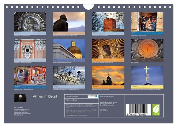 Produktbild: Vilnius im Detail (Wandkalender 2026 DIN A4 quer), CALVENDO Monatskalender