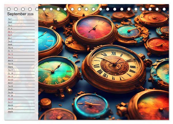 Produktbild: The abstract world of timepiece (Desk Calendar 2026 DIN A5 landscape), CALVENDO 12 Month DeskCalendar