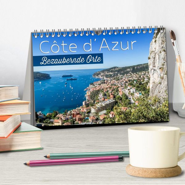 Produktbild: C&Ocirc;TE D&rsquo;AZUR Bezaubernde Orte (Tischkalender 2026 DIN A5 quer), CALVENDO Monatskalender