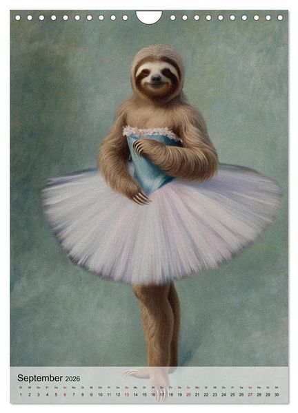 Produktbild: Sloth Art Originals ... eine faultierlangsame Reise durch die Kunstgeschichte (Wandkalender 2026 DIN A4 hoch), CALVENDO Monatskalender
