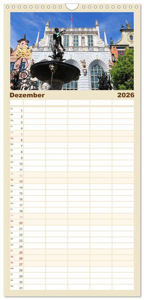 Produktbild: Familienplaner 2026 - Danzig - Eine Perle Polens mit 5 Spalten (Wandkalender, 21 x 45 cm) CALVENDO