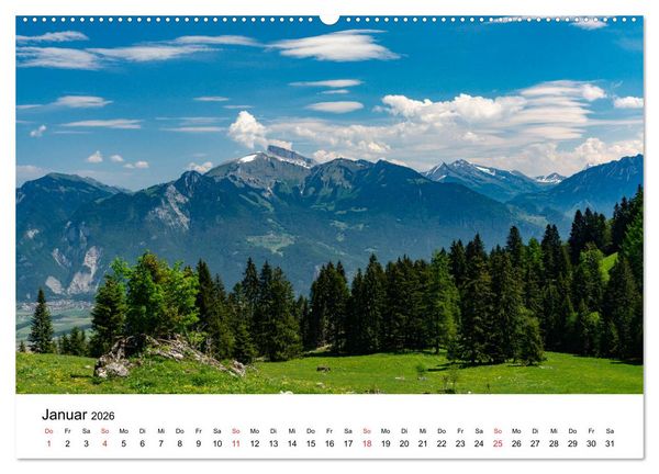 Produktbild: Gesichter der Schweiz - Walliser Weiden (hochwertiger Premium Wandkalender 2026 DIN A2 quer), Kunstdruck in Hochglanz