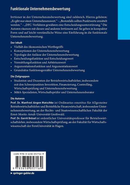 Produktbild: Funktionale Unternehmensbewertung