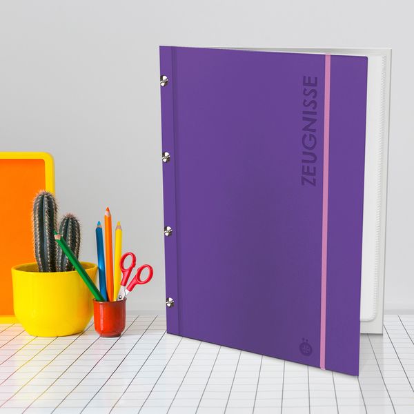 Produktbild: Tr&ouml;tsch Zeugnismappe A4 mit Buchschrauben lila