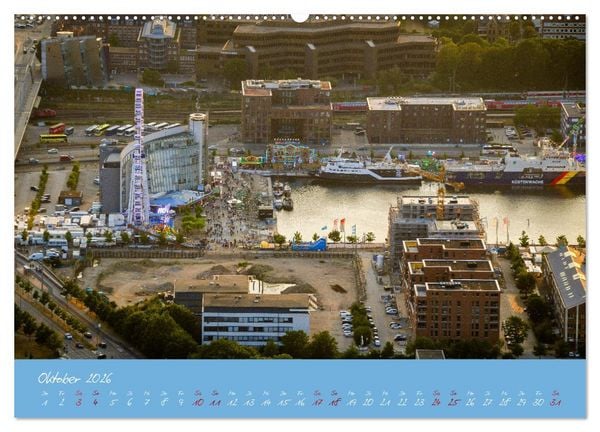 Produktbild: Kiel aus der Luft - Die Stadt an der F&ouml;rde aus dem Ballon fotografiert (hochwertiger Premium Wandkalender 2026 DIN A2 quer), Kunstdruck in Hochglanz