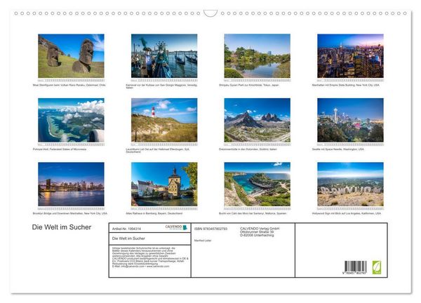 Produktbild: Die Welt im Sucher (Wandkalender 2026 DIN A2 quer), CALVENDO Monatskalender