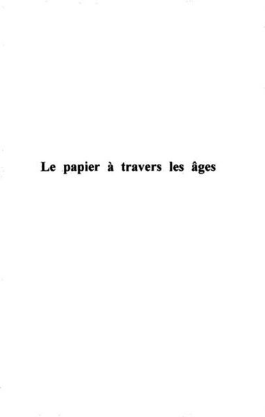Produktbild: Papier a travers les ages