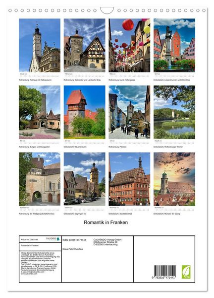 Produktbild: Romantik in Franken (Wandkalender 2026 DIN A3 hoch), CALVENDO Monatskalender