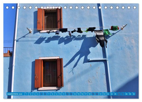 Produktbild: Le linge de Burano (Calendrier de bureau 2026 DIN A5 vertical), CALVENDO calendrier mensuel