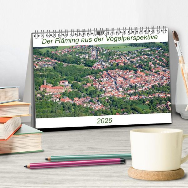 Produktbild: Der Fl&auml;ming aus der Vogelperspektive (Tischkalender 2026 DIN A5 quer), CALVENDO Monatskalender