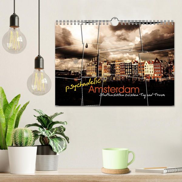 Produktbild: psychadelic Amsterdam - Stadtansichten zwischen Tag und Traum (Wandkalender 2026 DIN A4 quer), CALVENDO Monatskalender