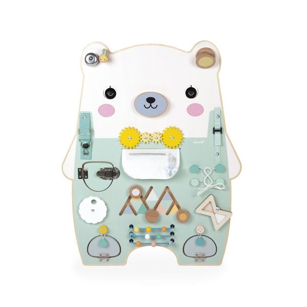Interaktiver Lernbär aus Holz mit 20+ Aktivitäten - Spielspaß ab 18 Monaten