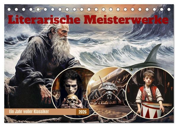 Literarische Meisterwerke (Tischkalender 2026 DIN A5 quer), CALVENDO Monatskalender