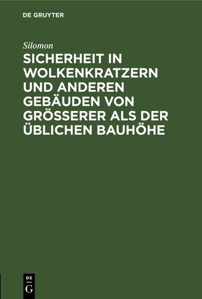 Produktbild: Sicherheit in Wolkenkratzern und anderen Geb&auml;uden von gr&ouml;&szlig;erer als der &uuml;blichen Bauh&ouml;he