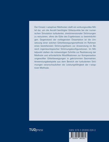 Produktbild: Anwendung und Weiterentwicklung r-adaptiver Gitter am Beispiel meteorologischer Str&ouml;mungen
