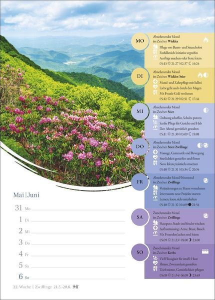Produktbild: Mondkalender Wochenkalender 2027 - 53 Wochenbl&auml;tter mit praktischen Tipps f&uuml;r jeden Tag