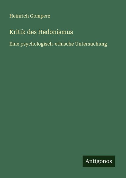 Produktbild: Kritik des Hedonismus
