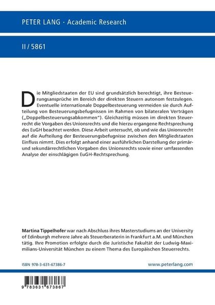 Produktbild: Der Einfluss des Unionsrechts auf die Aufteilung der Besteuerungsbefugnisse zwischen den Mitgliedstaaten der EU im Bereich der direkten Steuern