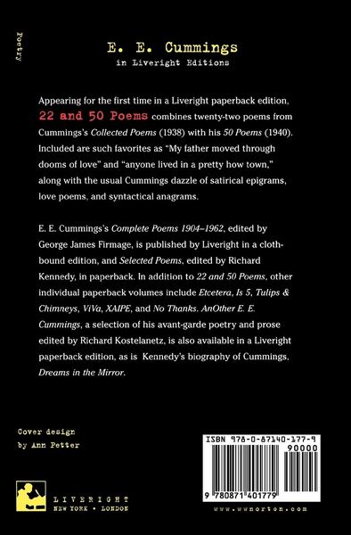 Produktbild: 22 and 50 Poems by e. e. cummings