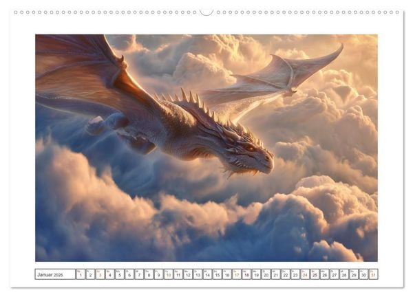 Produktbild: Elfen, Zauber, Drachen (hochwertiger Premium Wandkalender 2026 DIN A2 quer), Kunstdruck in Hochglanz