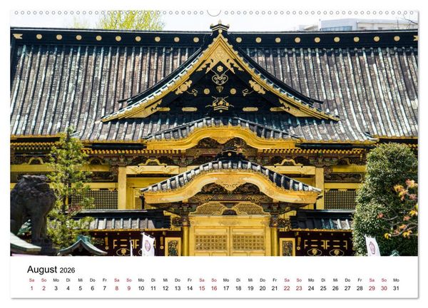 Produktbild: Tokio Kalender mit historischen Tempeln und Schreinen (hochwertiger Premium Wandkalender 2026 DIN A2 quer), Kunstdruck in Hochglanz