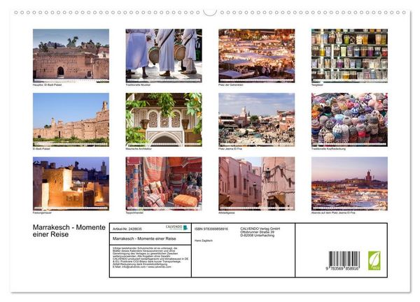 Produktbild: Marrakesch - Momente einer Reise (hochwertiger Premium Wandkalender 2027 DIN A2 quer), Kunstdruck in Hochglanz