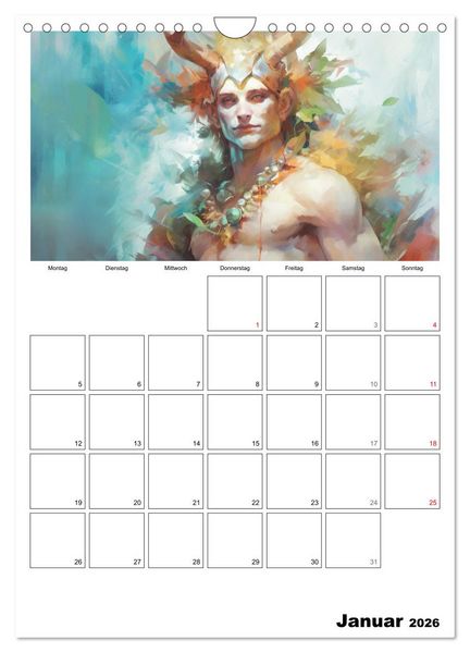 Produktbild: Der g&ouml;ttliche Planer. Aquarelle von antiken griechischen G&ouml;ttern (Wandkalender 2026 DIN A4 hoch), CALVENDO Monatskalender