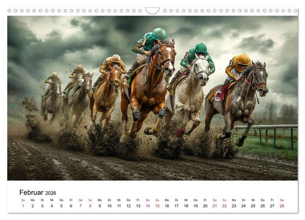 Produktbild: Pferderennen (Wandkalender 2026 DIN A3 quer), CALVENDO Monatskalender