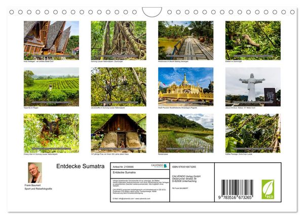 Produktbild: Entdecke Sumatra (Wandkalender 2026 DIN A4 quer), CALVENDO Monatskalender