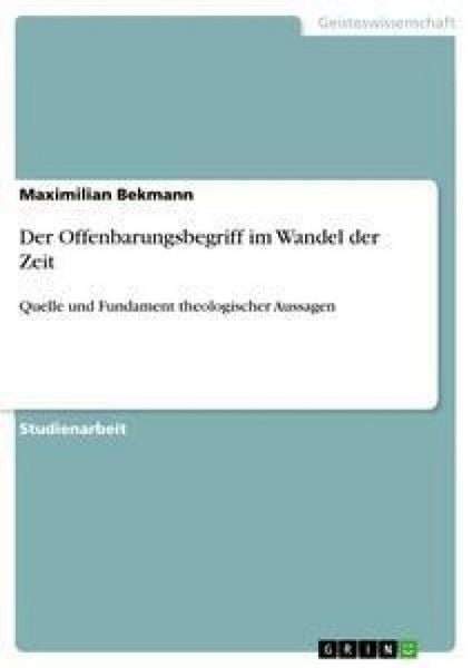 Produktbild: Der Offenbarungsbegriff im Wandel der Zeit